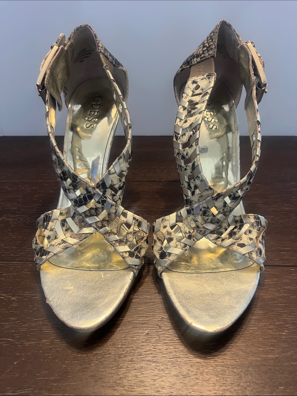 GUESS Woven Strappy Heels